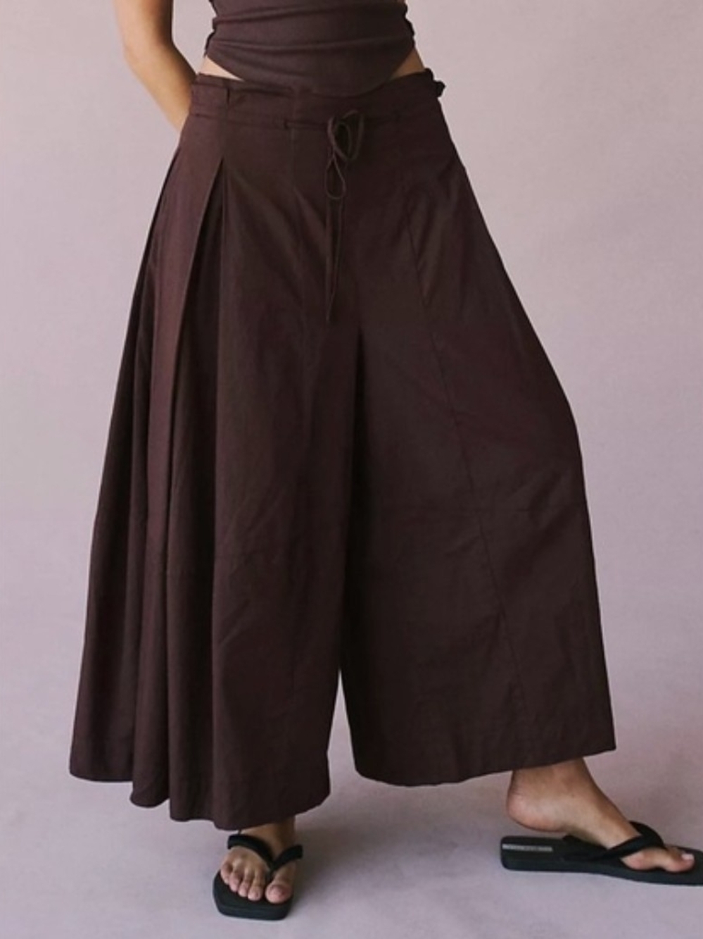 Free People free-est Go To Town Culotte Pants French Roast Size S/P